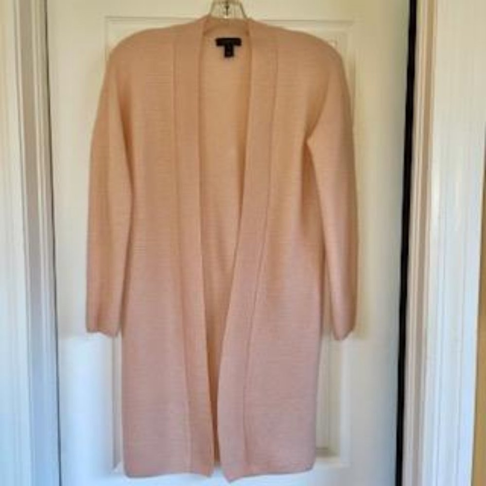 Saks Fifth Avenue Cashmere Sweater, Duster, Ribbed, Pink, Size Medium